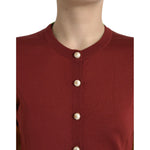 Dolce & Gabbana Multicolor Silk Crewneck Cardigan Sweater TSH84540-38