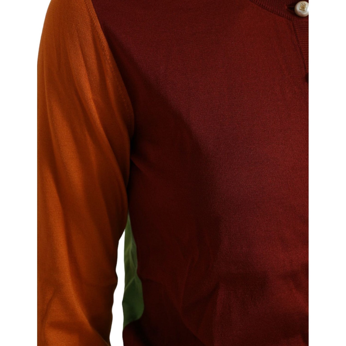 Dolce & Gabbana Multicolor Silk Crewneck Cardigan Sweater TSH84540-38