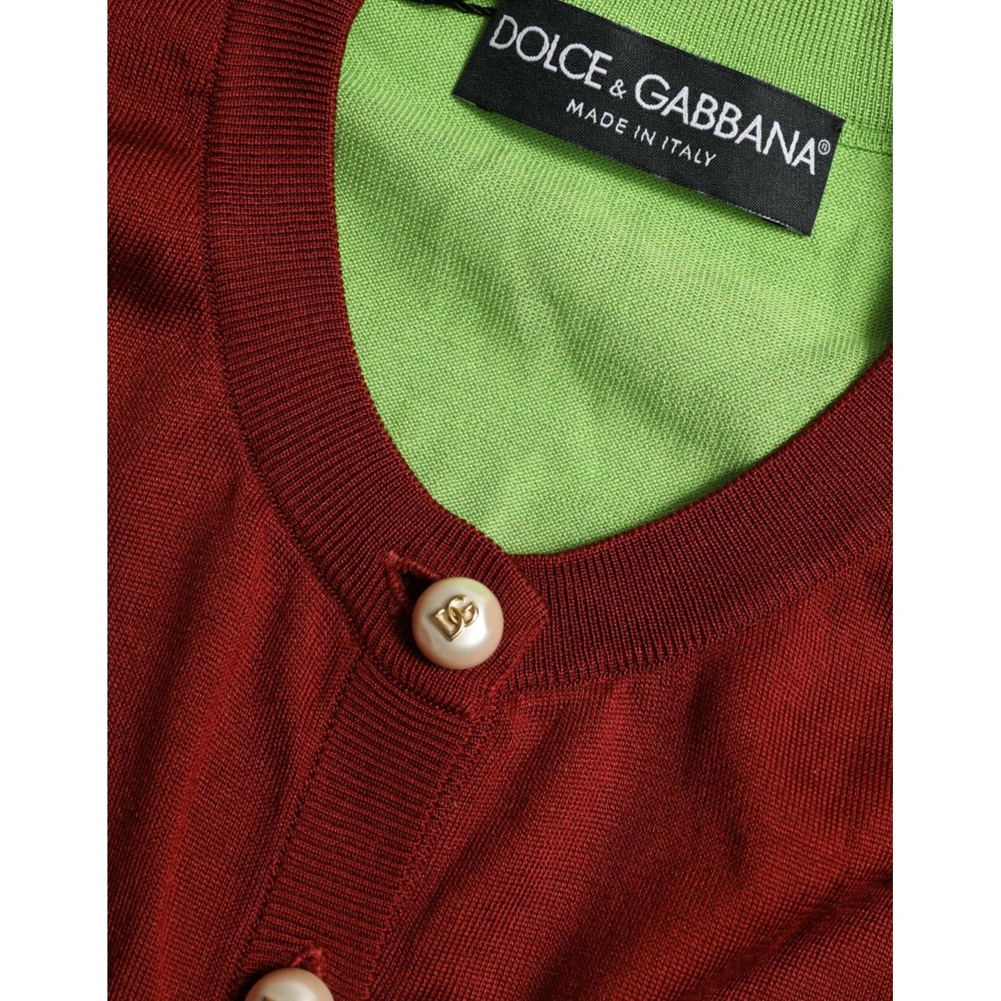 Dolce & Gabbana Multicolor Silk Crewneck Cardigan Sweater TSH84540-38