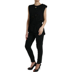 Dolce & Gabbana Black Cotton Lace Up Logo Round Neck Tank Top TSH84683-42