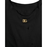 Dolce & Gabbana Black Cotton Lace Up Logo Round Neck Tank Top TSH84683-42