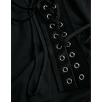 Dolce & Gabbana Black Cotton Lace Up Logo Round Neck Tank Top TSH84683-42