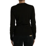 Dolce & Gabbana Black Wool V-neck Crossed Cardigan Sweater TSH84349-42