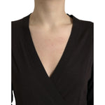 Dolce & Gabbana Black Wool V-neck Crossed Cardigan Sweater TSH84349-42
