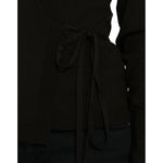 Dolce & Gabbana Black Wool V-neck Crossed Cardigan Sweater TSH84349-42