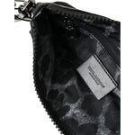Dolce & Gabbana Black Nylon Logo Plaque Keyring Pouch Clutch Bag BAG1315
