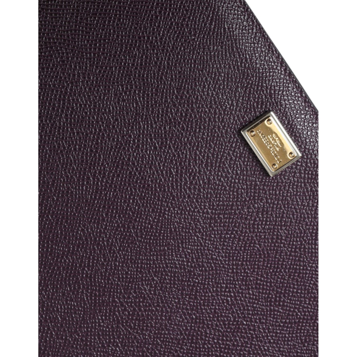 Dolce & Gabbana Dark Brown Leather Logo Plaque Cover Sleeve Tablet Case BAG1375