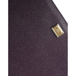 Dolce & Gabbana Dark Brown Leather Logo Plaque Cover Sleeve Tablet Case BAG1375