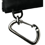 Dolce & Gabbana Black Nylon Logo Plaque Keyring Pouch Clutch Bag BAG1327