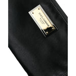 Dolce & Gabbana Black Nylon Logo Plaque Keyring Pouch Clutch Bag BAG1327