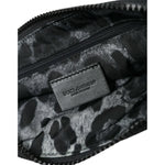 Dolce & Gabbana Black Nylon Logo Plaque Keyring Pouch Clutch Bag BAG1327