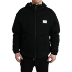 Dolce & Gabbana Black Cotton Hooded Logo Bomber Jacket JKT4009-48