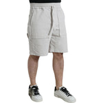 Dolce & Gabbana Beige Cotton Corduroy Logo Bermuda Shorts PAN75067-48
