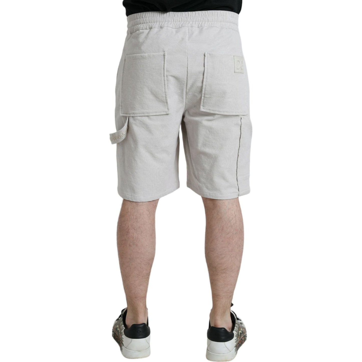 Dolce & Gabbana Beige Cotton Corduroy Logo Bermuda Shorts PAN75067-48