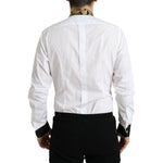 Dolce & Gabbana White Cotton Jacquard Formal GOLD Dress Shirt TSH84705-41