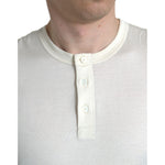 Dolce & Gabbana Off White Cotton Henley Pullover Sweater TSH84608-52