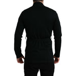 Dolce & Gabbana Black Cashmere Long Sleeves Belted Wrap Robe