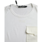 Dolce & Gabbana White Cotton Pocket Short Sleeves T-shirt TSH85133-48