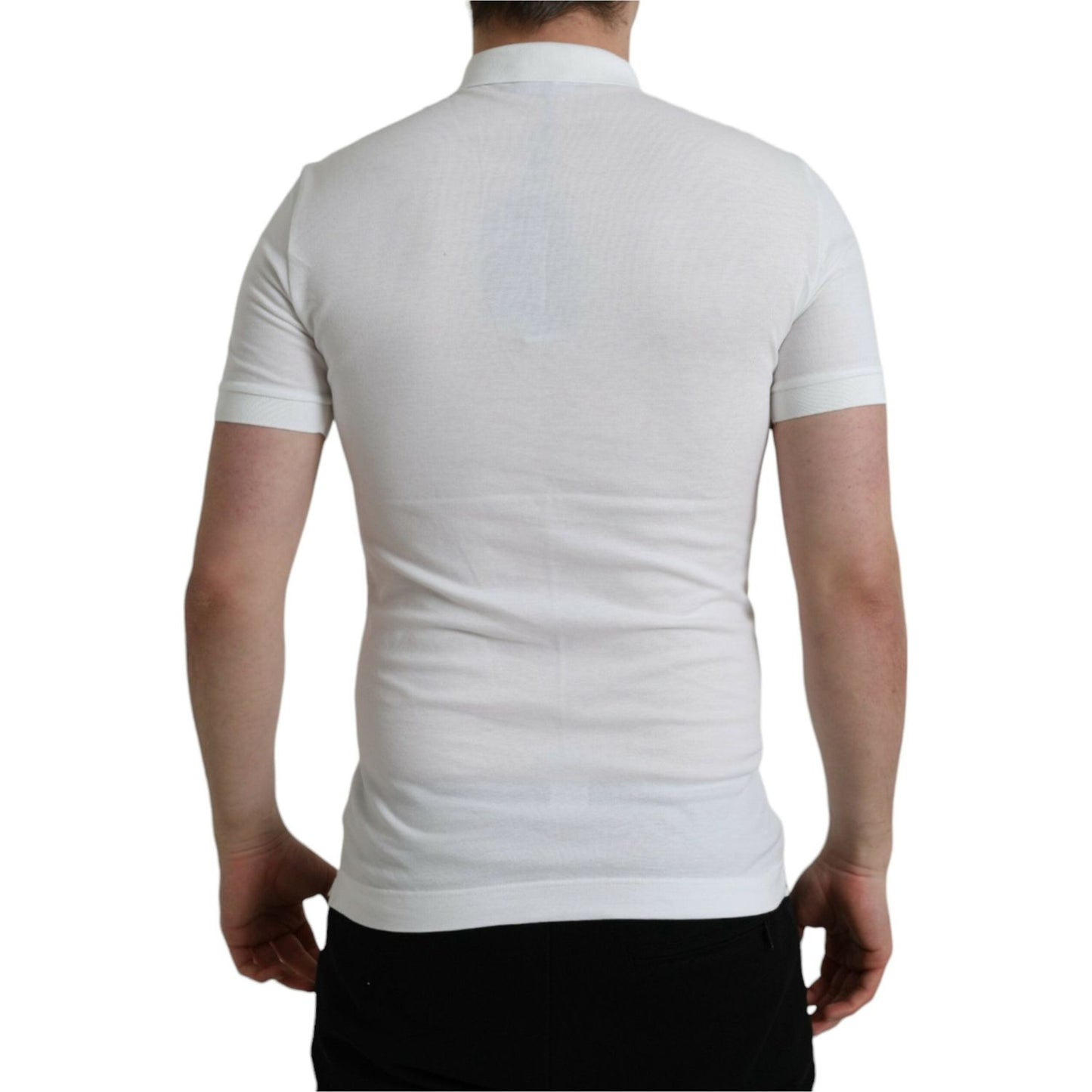 Dolce & Gabbana White Collared Short Sleeve Crown T-shirt TSH85165-44