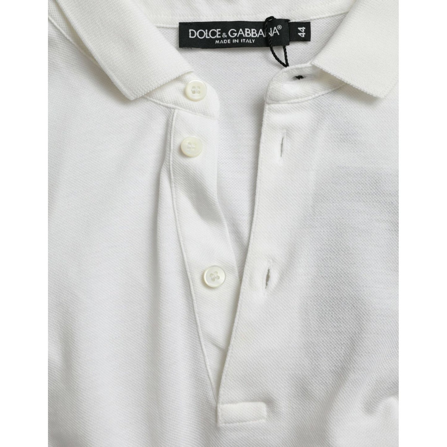 Dolce & Gabbana White Collared Short Sleeve Crown T-shirt TSH85165-44