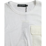 Dolce & Gabbana White Cotton Pocket Short Sleeves T-shirt TSH85138-56