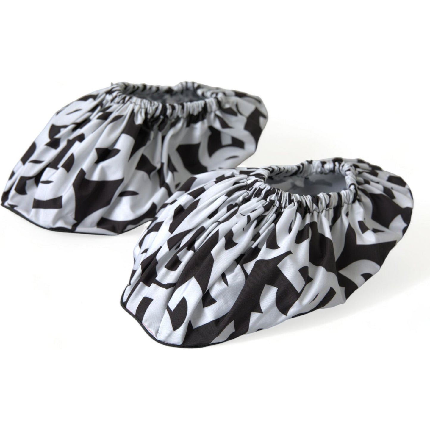 Dolce & Gabbana White Logo Print Nylon Slip On Flats Shoes LA10886-39