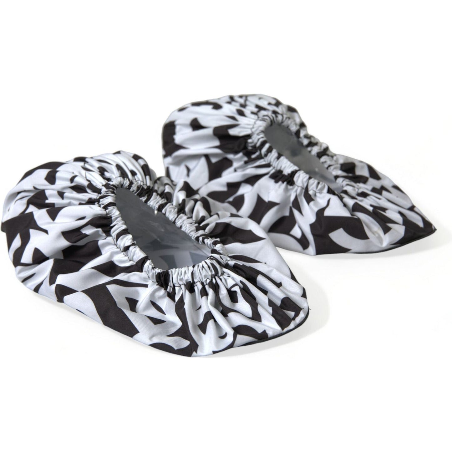 Dolce & Gabbana White Logo Print Nylon Slip On Flats Shoes LA10886-39