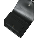 Dolce & Gabbana Black White Leather Crystal Embellished Cardholder Wallet BAG1131