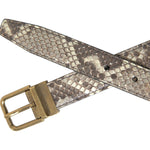 Dolce & Gabbana Brown Python Leather Gold Metal Buckle Belt BEL9103-80