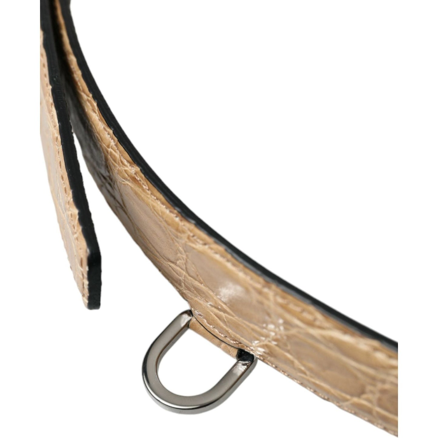 Dolce & Gabbana Beige Exotic Leather Gold Metal Buckle Belt BEL9108-90