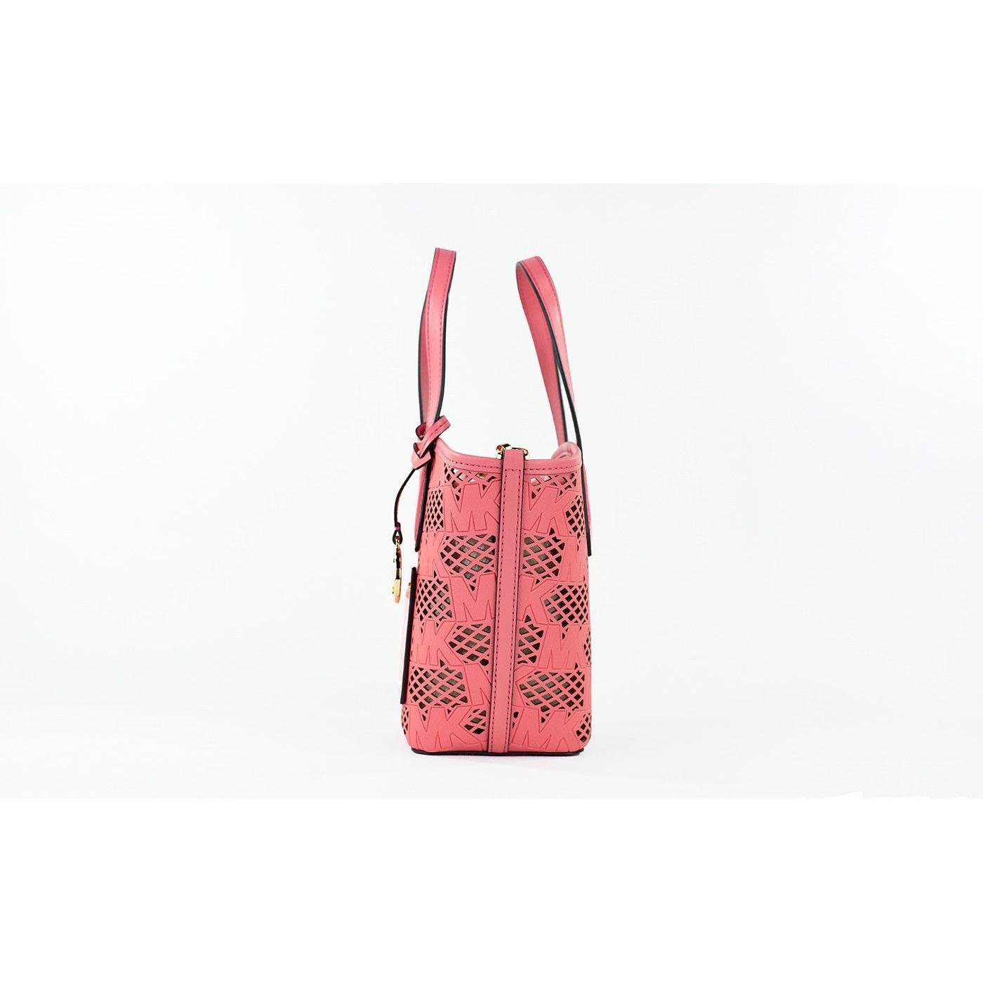 Michael Kors Kimber Small Tea Rose Leather 2-in-1 Zip Tote Messenger Bag Purse 80597