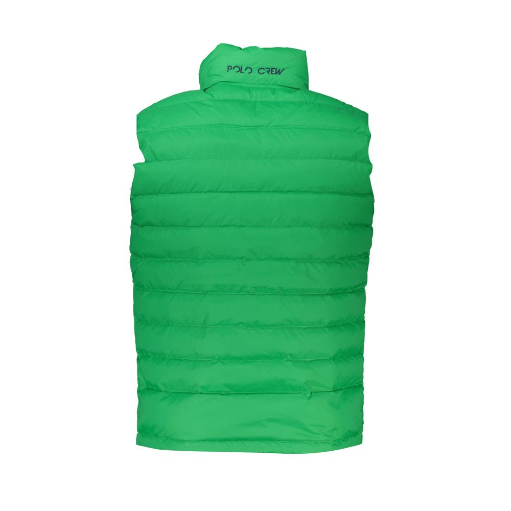 La Martina Sleek Sleeveless Green Jacket with Embroidery LA-27014-XXL-FBB-230