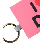 Dolce & Gabbana Pink Silicone DG Logo Gold Brass Keychain SMY101333