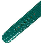 Dolce & Gabbana Green Textured Leather Gold Tone Metal Buckle Neckband SMY101280