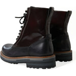 Dolce & Gabbana Chic Bi-Color Leather Mid Calf Boots Dolce & Gabbana Black