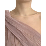 Dolce & Gabbana Light Lilac Pleated Lame Tulle One Shoulder Dress DR281136-42