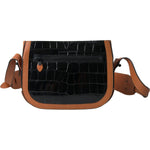 Balenciaga Black Brown Exotic Skin Leather Shoulder Camera Purse Bag BAG1167