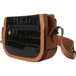 Balenciaga Black Brown Exotic Skin Leather Shoulder Camera Purse Bag BAG1167