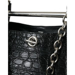 Balenciaga Black Exotic Skin Leather Maxi Bucket Tote Purse Bag BAG1177