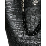 Balenciaga Black Exotic Skin Leather Maxi Bucket Tote Purse Bag BAG1177
