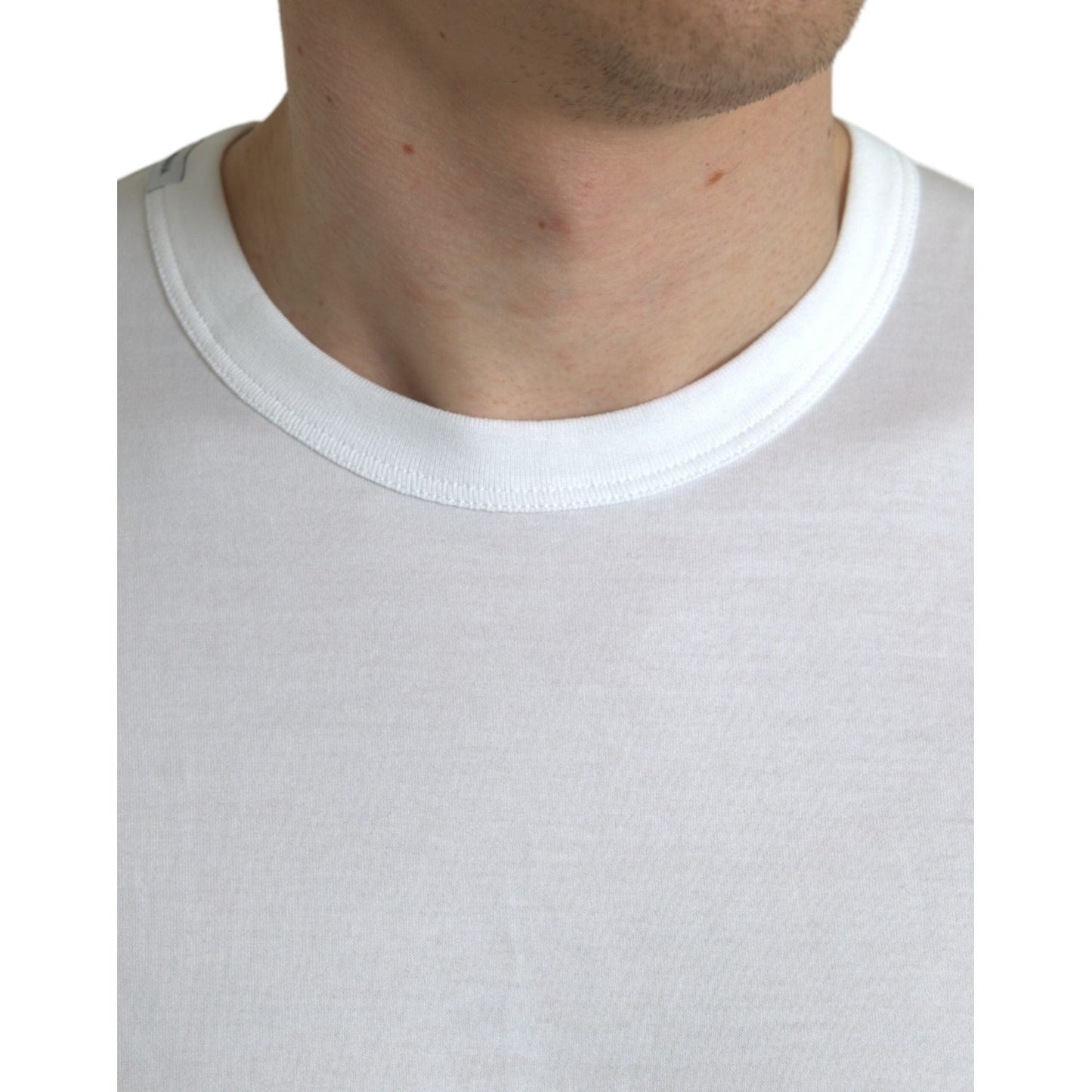 Dolce & Gabbana White Logo Crew Neck Short Sleeves T-shirt TSH84657-44