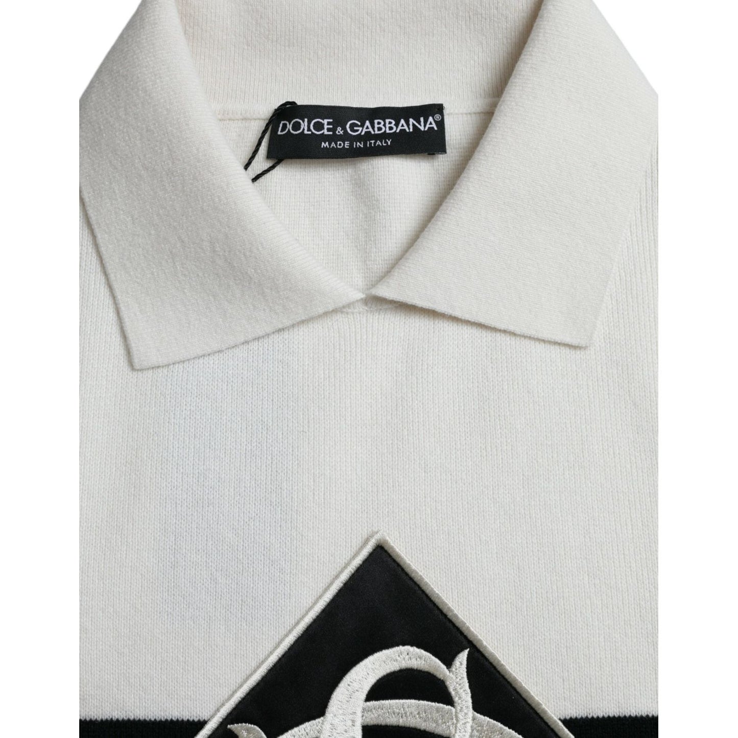 Dolce & Gabbana White DG Logo Collared Henley Shirt T-shirt TSH84663-42