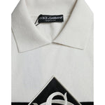 Dolce & Gabbana White DG Logo Collared Henley Shirt T-shirt TSH84663-42