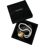Dolce & Gabbana Gold Brass Crystal Pearl Tree Pendant Charm Necklace SMY101391