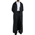 Dolce & Gabbana Black Polyester Hooded Long Windbreaker Jacket JKT4058-52