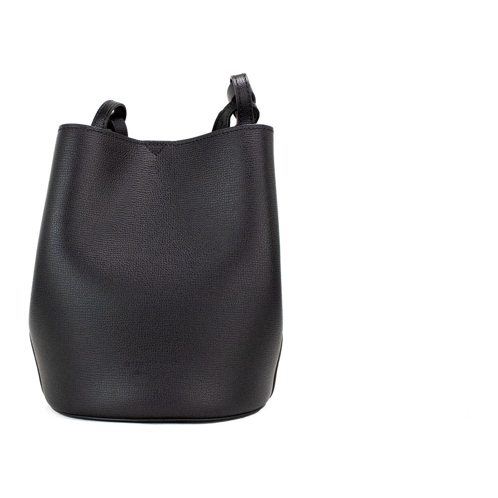 Burberry Lorne Small Black Haymarket Check Pebble Leather Bucket Handbag Purse 45674