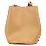Burberry Lorne Small Camel Haymarket Check Pebble Leather Bucket Handbag Purse 45551