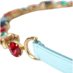 Dolce & Gabbana Light Blue Leather Crystal Chain Waist Belt WMB313-85
