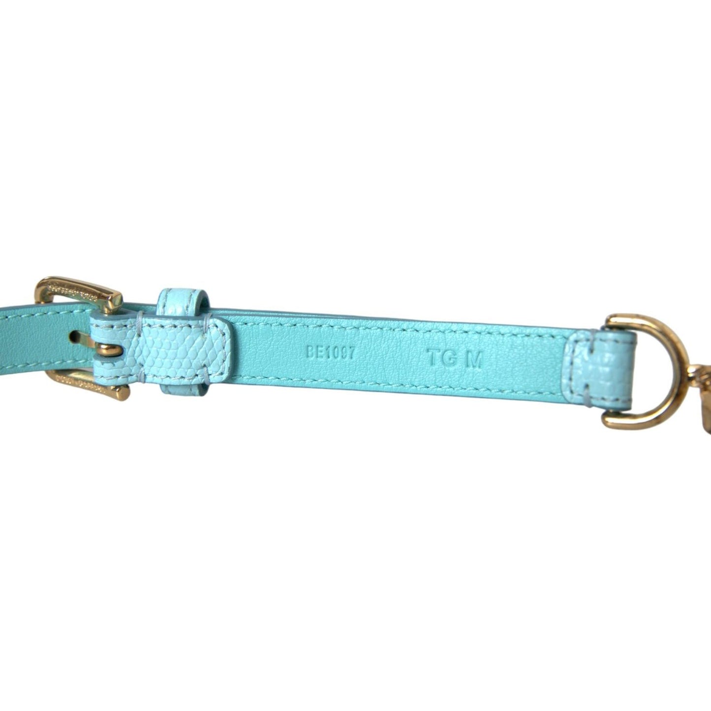 Dolce & Gabbana Light Blue Leather Crystal Chain Waist Belt WMB313-85