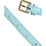 Dolce & Gabbana Light Blue Leather Crystal Chain Waist Belt WMB313-85